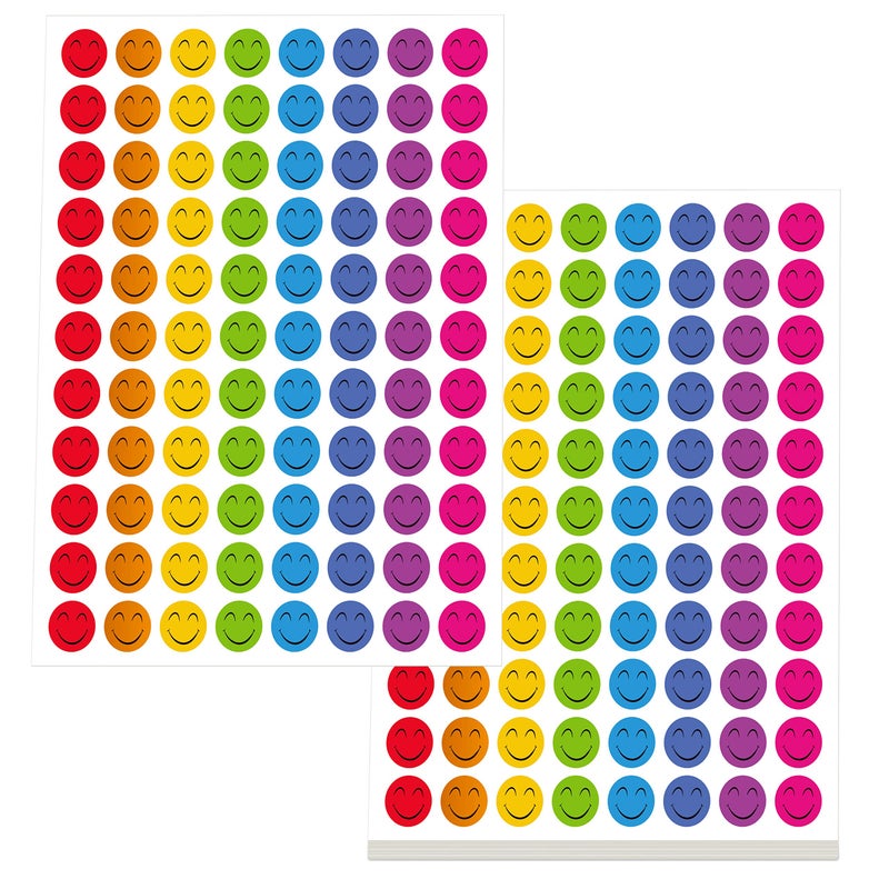 SpriteGru Happy Face Stickers Mega Bundle 5280 PCS in 8 Colors for Reward Behavior Chart 3/8 inch - Image 1